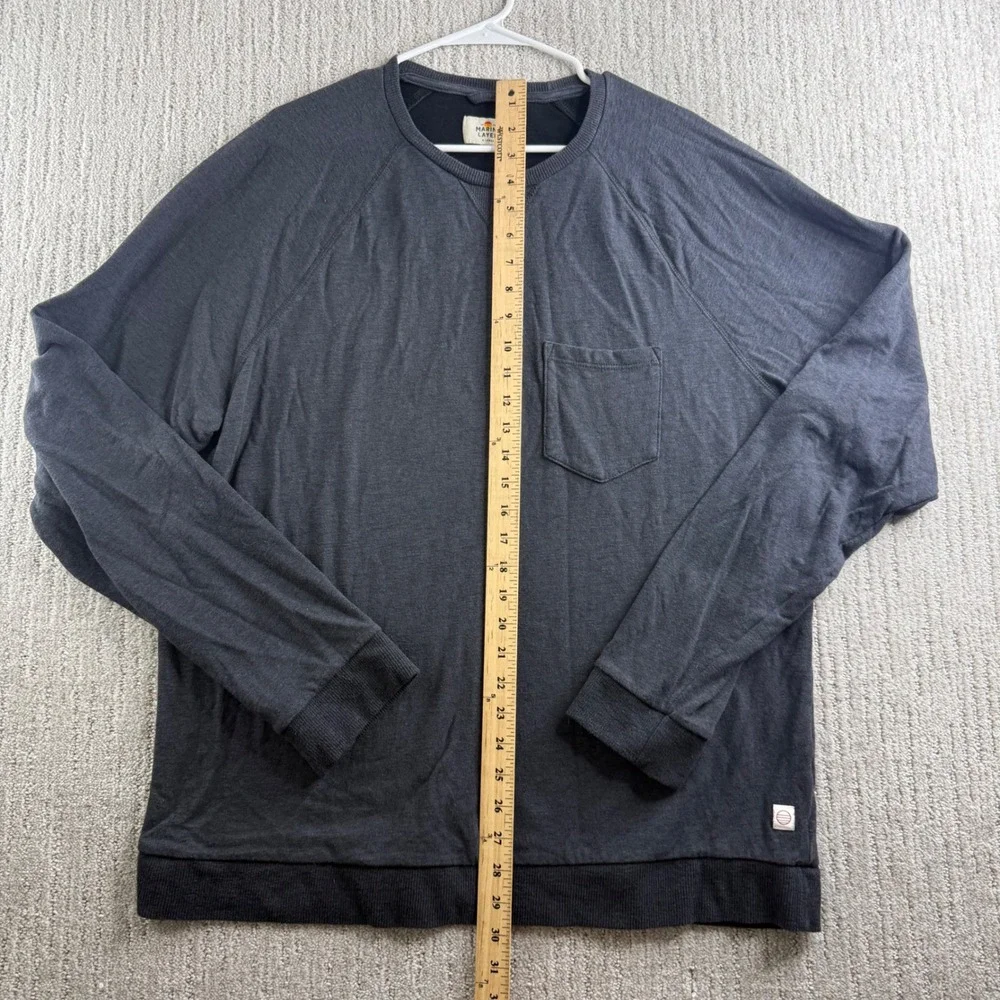 Marine Layer Mens Size XL Gray Long Sleeve Pocket Crewneck Sweatshirt Pullover